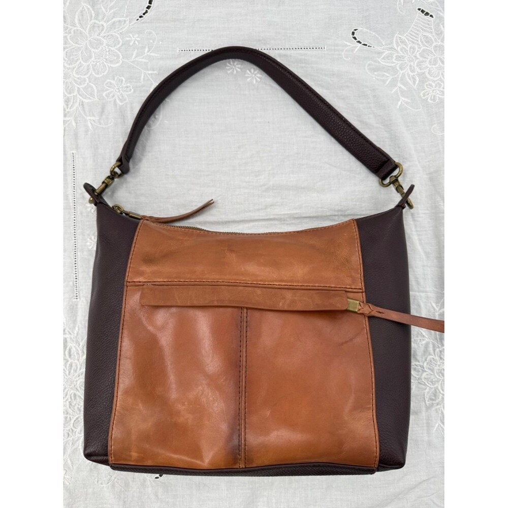 The Sak Bag Alameda Hobo Tobacco Snake Brown Leather Two-Tone Shoulder Bag Purse